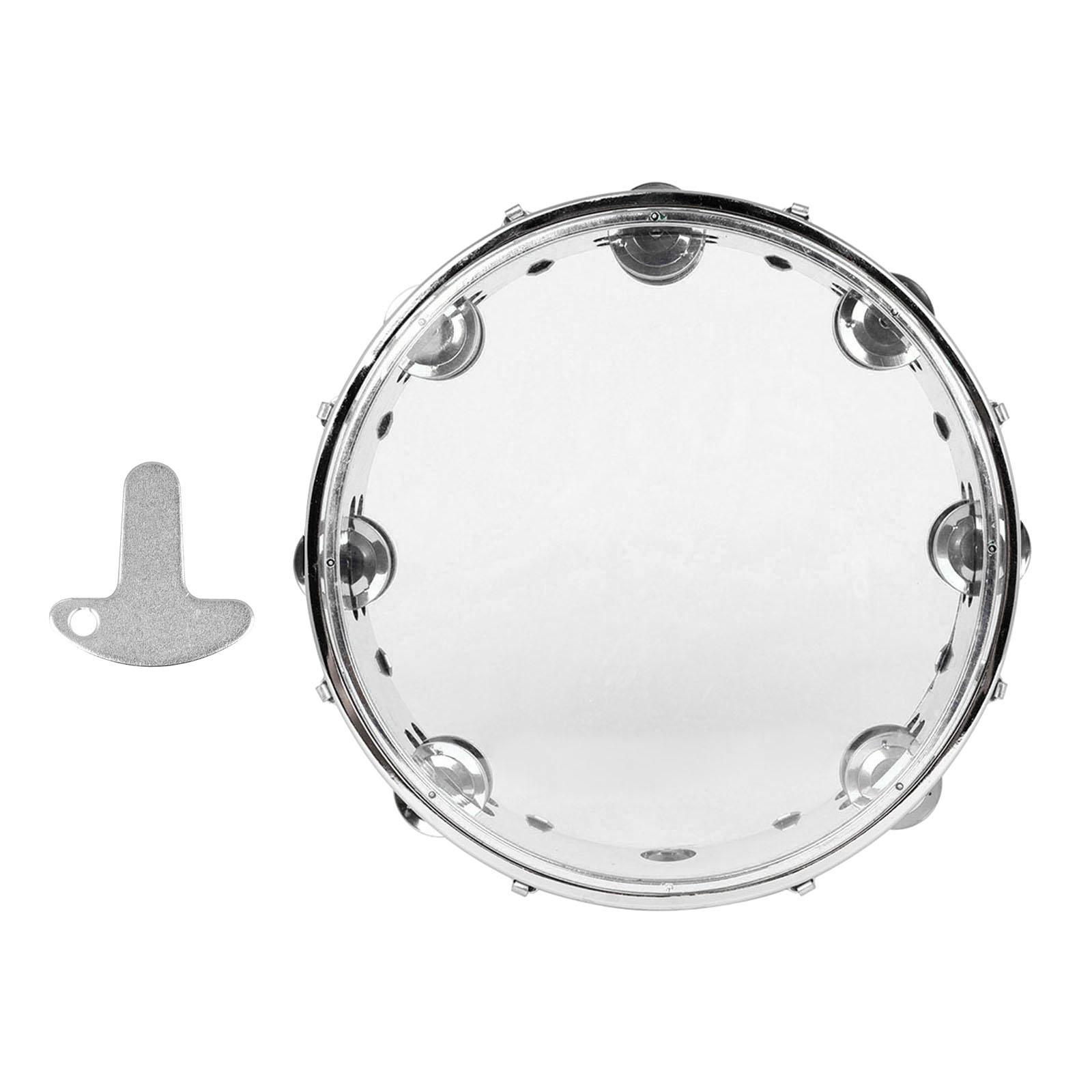 Bothyi - Pandereta Pandeiro De 10 Pulgadas, Tambor De Cabeza Brillante Y Nítida Para Fiesta De Baile En El Aula, Transparente