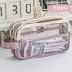 thumbnail image 1 of Ita Bag Pencil Case Handheld Double Layer Clear Pencil Pouch Storage Pouch For Stationery School,Office,Organizer Cosmetics, 1 of 3