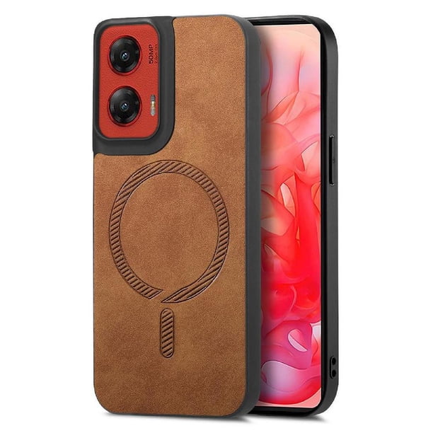 Magnetic Slim Case for Motorola Moto G Stylus 5G 2024 with Camera Guard & Anti-Scratch Back Brown