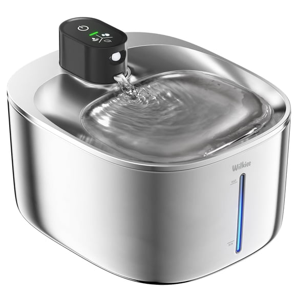Fuente de agua inalámbrica Cat WILKIEE de acero inoxidable 4,1 L