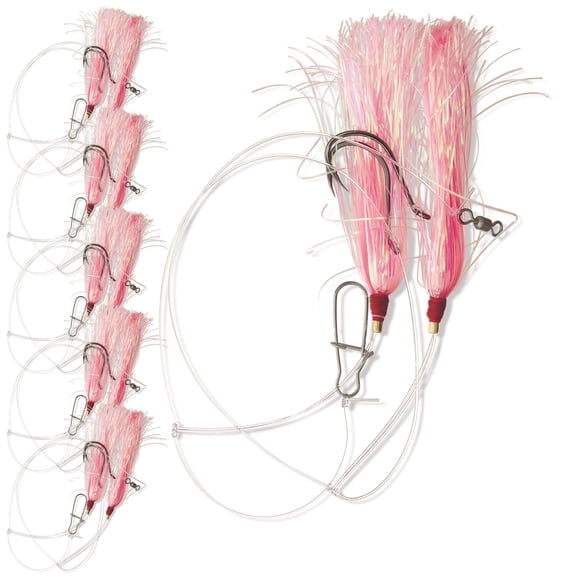 Anzuelo de pesca UNCLE MO'S Pack de 5 - Mylar rosa - 2 pies (61 cm)