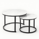thumbnail image 3 of Mesa De Centro 2 Piezas Blanco Y Para Living Moderno Negro, 3 of 3