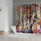 thumbnail image 1 of 1pc Elephant Flower Shower Curtain Set - Soft and Durable Bathroom Compartment Shower Curtain with 12pcs Plastic Hooks, 1 of 5