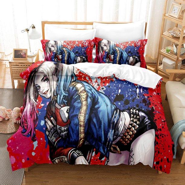 Harley _ Quinn Harley_Quinn Bedding Set Sheet Set for Kids Adults,All Season Lightweight