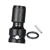 Magideal - Adaptador De Llave Eléctrica, Convertidor, Accesorios De Adaptador De Mandril, Adaptador De Acero De Liberación Rápida Para Carpintería, Llave Eléctri Negro 50X23X23Mm