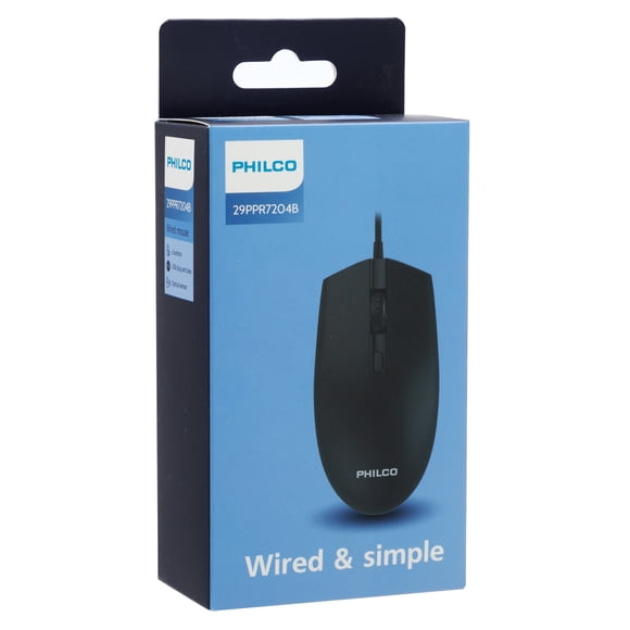 MOUSE ALÁMBRICO SPK7204 NEGRO PHILCO PRO OPEN BOX