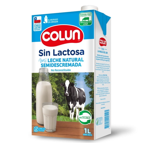 Leche Semidescremada Sin Lactosa Caja Con Tapa, 1 L