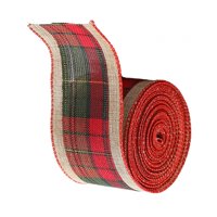 Magideal - Cinta Navideña Para Envolver Decoraciones Para Pasteles, Tarjetas De Felicitación, Cinta Navideña Portátil, Bricolaje, Suministros Para Fiestas, Manua Cuadrícula Verde Roja