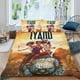 thumbnail image 2 of Iyanu Conjunto de sábanas temático, trío de piezas, cómodo y amigable con la piel, diseño único, regalo de decoración para el hogar para familiares, amigos y fans, 90 cm * 190 cm, 2 of 6