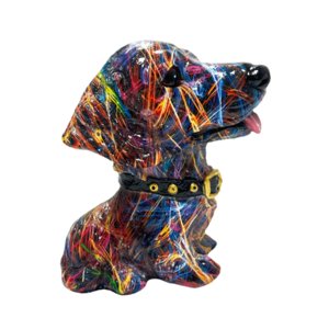 Magideal - Estatua De Perro Para Decoración Del Hogar, Colección De Piezas Centrales, Figura Artística Moderna Y Creativa, Figura De Resina Para Dormitorio, Sala Vistoso