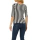 thumbnail image 3 of INSPIRE CHIC Camiseta Básica de Mujer con Mangas al Codo Cuello Redondo Ajustada Regreso a Clases Camiseta Casual Estampada Negra-Raya Vertical M, 3 of 6
