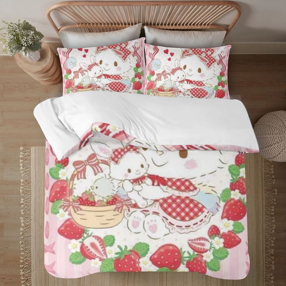 Wish Me Mell 3-Piece Bedding Set For Kids Boys Girls Adult Cartoon Warm Cute Fashion Holiday Present Gift Bed Sheets