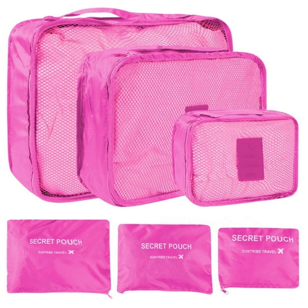 6pcs Set Travel Suitcase Organizer Bags, Luggage Packing Cubes For Travel Organizer, Shoe Clothes Luggage Storage Bags,