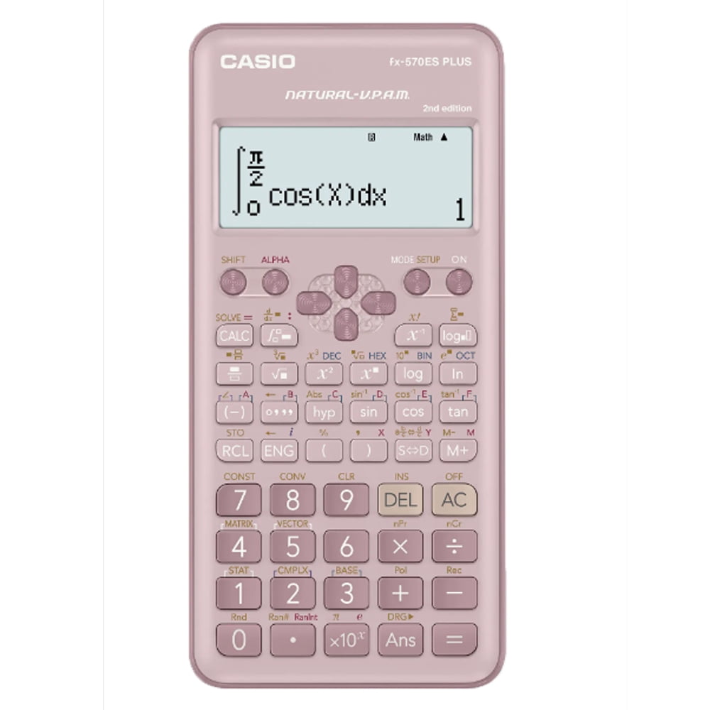 Casio - Calculadora Científica Fx-570es Plus-2pk 2da Gen. Rosa