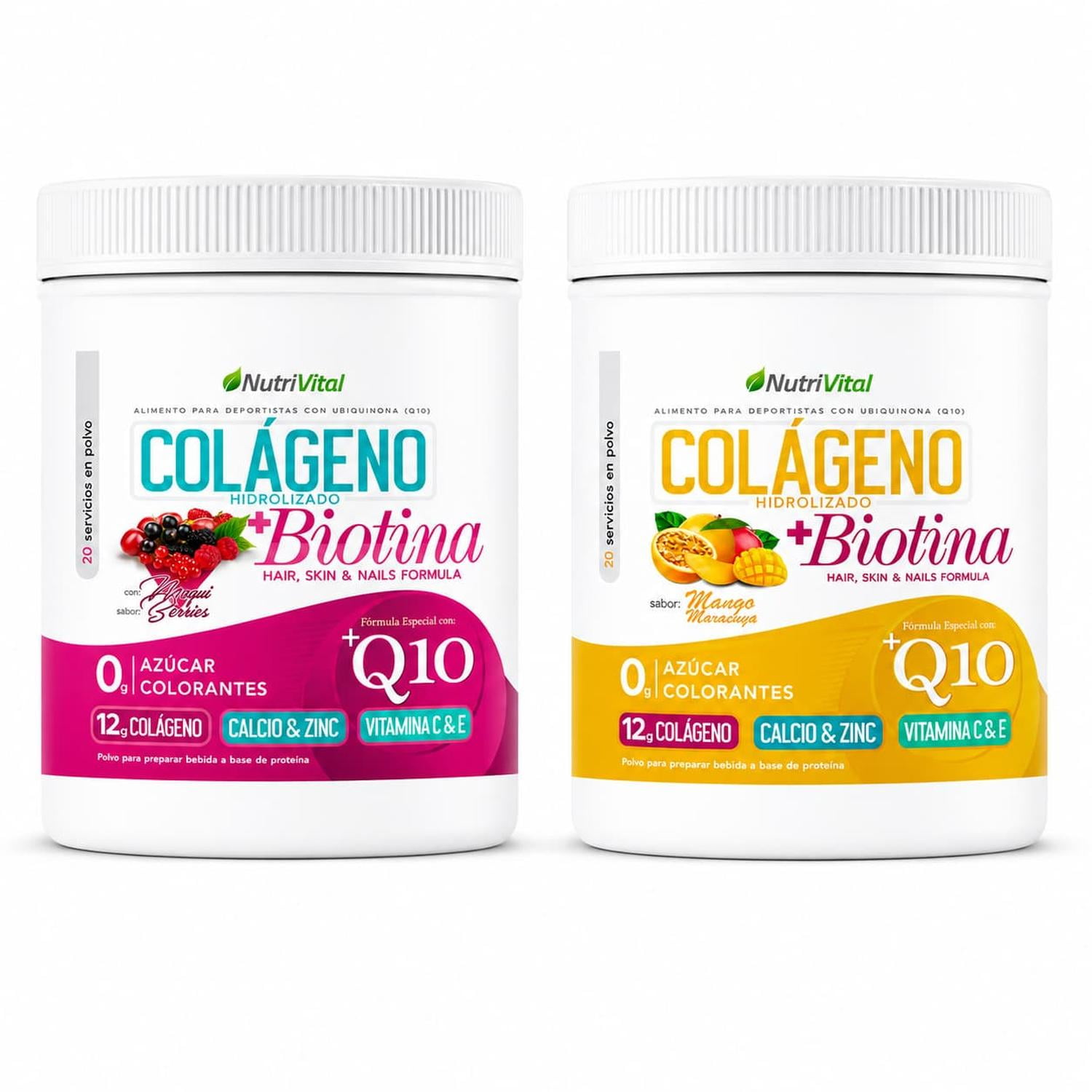 Nutrivital - 2 Colagenos Hidrolizados Con Biotinas Y Q10