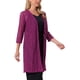 thumbnail image 4 of INSPIRE CHIC Cárdigan de Encaje de Manga 3/4 para Mujer Elegante Bolero Chalecos Largo Flowy Crochet Cárdigan Abierto Conjuntos Diarios M Púrpura, 4 of 6