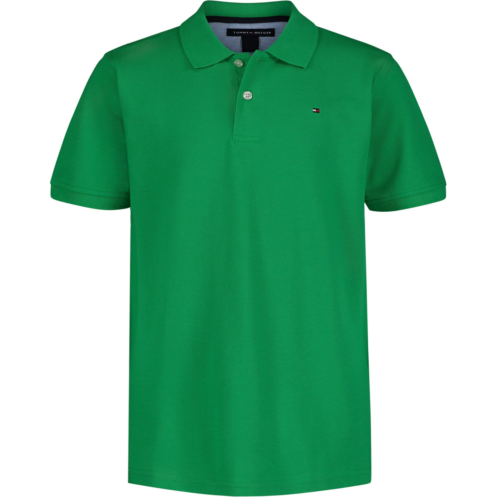 Polo Tommy Hilfiger Para Niños De Manga Corta, Verde Hiedra, 18-20