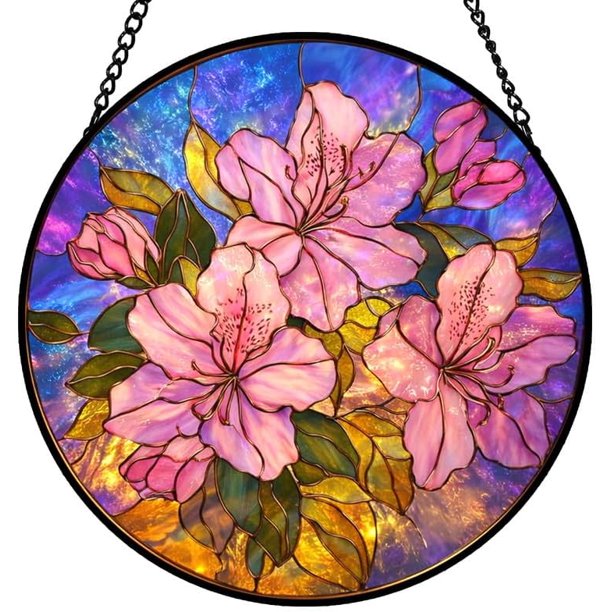 Colgante ventana vitral 20cm vibrante plantas maceta colorido atrapasol panel hogar jardín patio regalo mujer