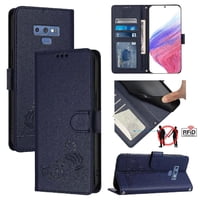 Funda Tipo Cartera Foxdock Para Samsung Galaxy Note 9 Con Soporte, Ranuras, Rfid, Diseño De Gato