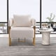 thumbnail image 3 of TS Modern decorative chair, living room side chair with gold metal legs, no wheels, suitable for dressing area, reception room, office,Teddy fleece upholstered metal foot sofas 2PCS White, 3 of 3