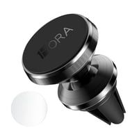 1Hora - Soporte Celular Auto Porta Magnético Imán Rejilla Plata