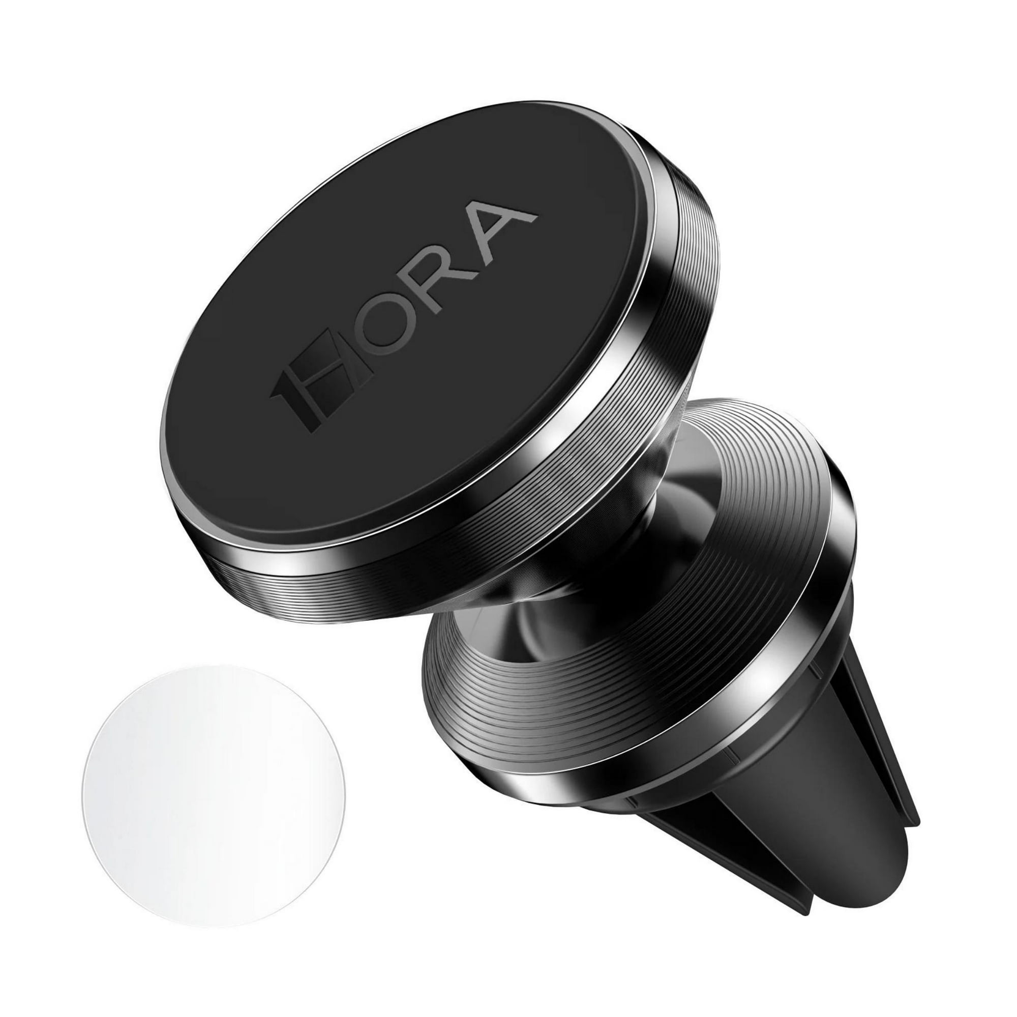 1hora - Soporte Celular Auto Porta Magnético Imán Rejilla Plata