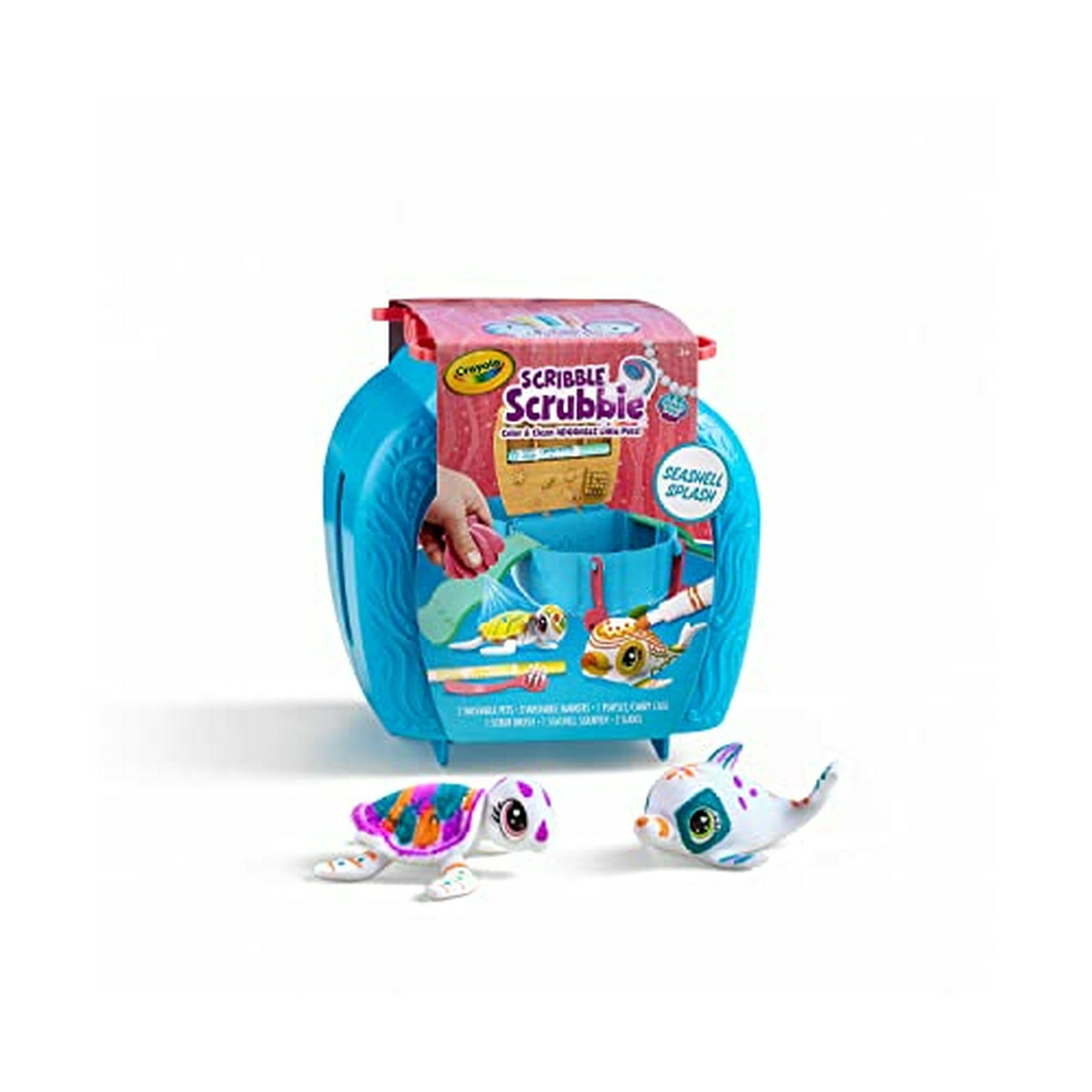 Crayola Scribble Scrubbie Pets, Ocean Animals Playset, Color & Wash Juguete Creativo, Rega