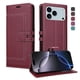 thumbnail image 3 of Premium Wallet Case for iPhone 17 Pro with Card Slots & Kickstand, Flip Cover Red, 3 of 6