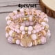 thumbnail image 1 of Heart Charm Beads Layered Bracelet Set Pompomia Bracelet Charm Vintage Jewelry Valentine's Day Gift, 1 of 5