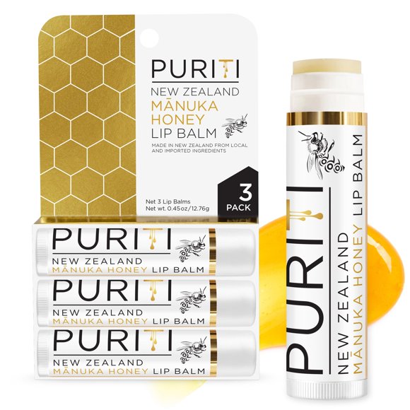 Bálsamo Labial PURITI Pack de 3 con Miel de Manuka y Aceite de Almendra