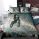 thumbnail image 1 of Racing Motorcycle Motorbike Fire Black Quilt Duvet Cover Set Home Textiles3-Piece Bedding Set, 1 of 5