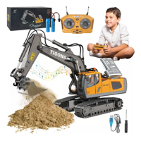 Genérico - Excavadora Rc Aleación 1:20 11 Canales Color Negro