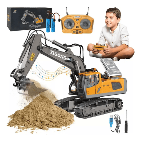 Genérico - Excavadora Rc Aleación 1:20 11 Canales Color Negro