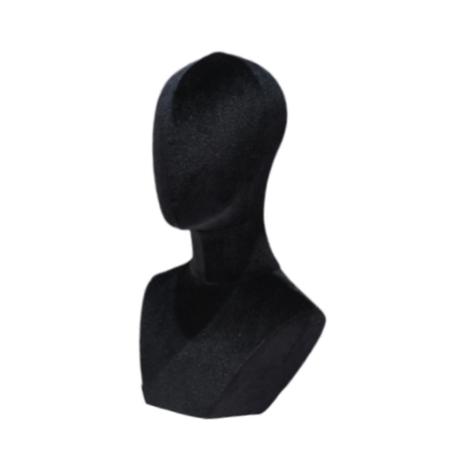 Ioensy - Soporte De Exhibición De Pelucas Organizador De Accesorios Para Auriculares Cabeza De Maniquí Busto De Hombro Negro