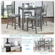 thumbnail image 3 of 5 Piece Dining Table Set, Wooden Dining Square Table Set for 4, Counter Height Kitchen Table Set with Square Table and 4 Upholstered Chairs for Small Space, Gray, 3 of 3