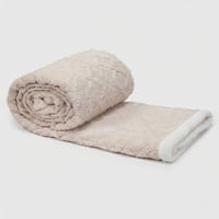 Relan - Manta Frazada Sherpa Jacquard Crema 1.5 Plazas