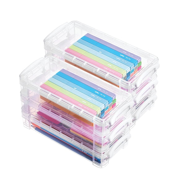 Estuches para lápices Mr. Pen de plástico transparente, 6 unidades, con tapa hermética
