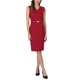 thumbnail image 2 of INSPIRE CHIC Vestido de Funeral sin Mangas para Mujer 2026 Vestido de Oficina con Cuello en V y Cinturón M Rojo, 2 of 5