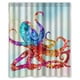 thumbnail image 1 of Cortina de ducha de pulpo, juego de cortina de baño con ganchos, tamaño 60 x 72 pulgadas, 1 of 3