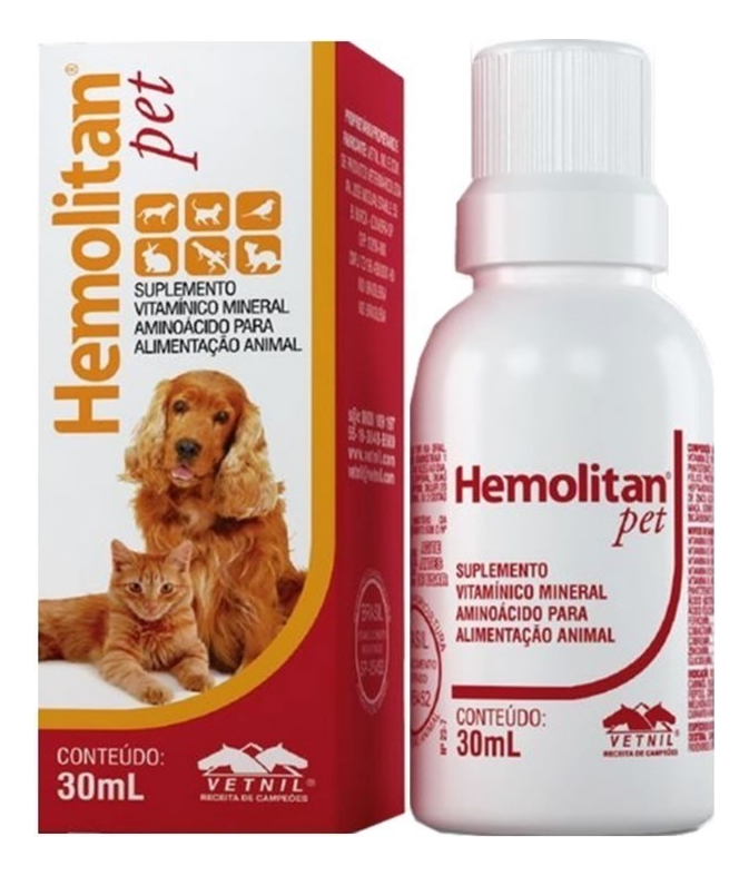 Gabrica - Multivitamínico Perros Y Gatos Hemolitan Pet Oral 30 Ml