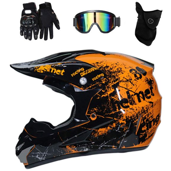 Casco TRIPERSON Dirt Bike Off-Road Motocross ATV DOT (naranja)