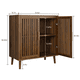 thumbnail image 1 of Sideboard Buffet Cabinet with Storage, Farmhouse Buffet Cabinet with Louvered Doors, Wood Coffee Bar Storage Cabinet for Kitchen, Dining Room, Living Room, Entryway, Walnut,31.5" W, 1 of 3
