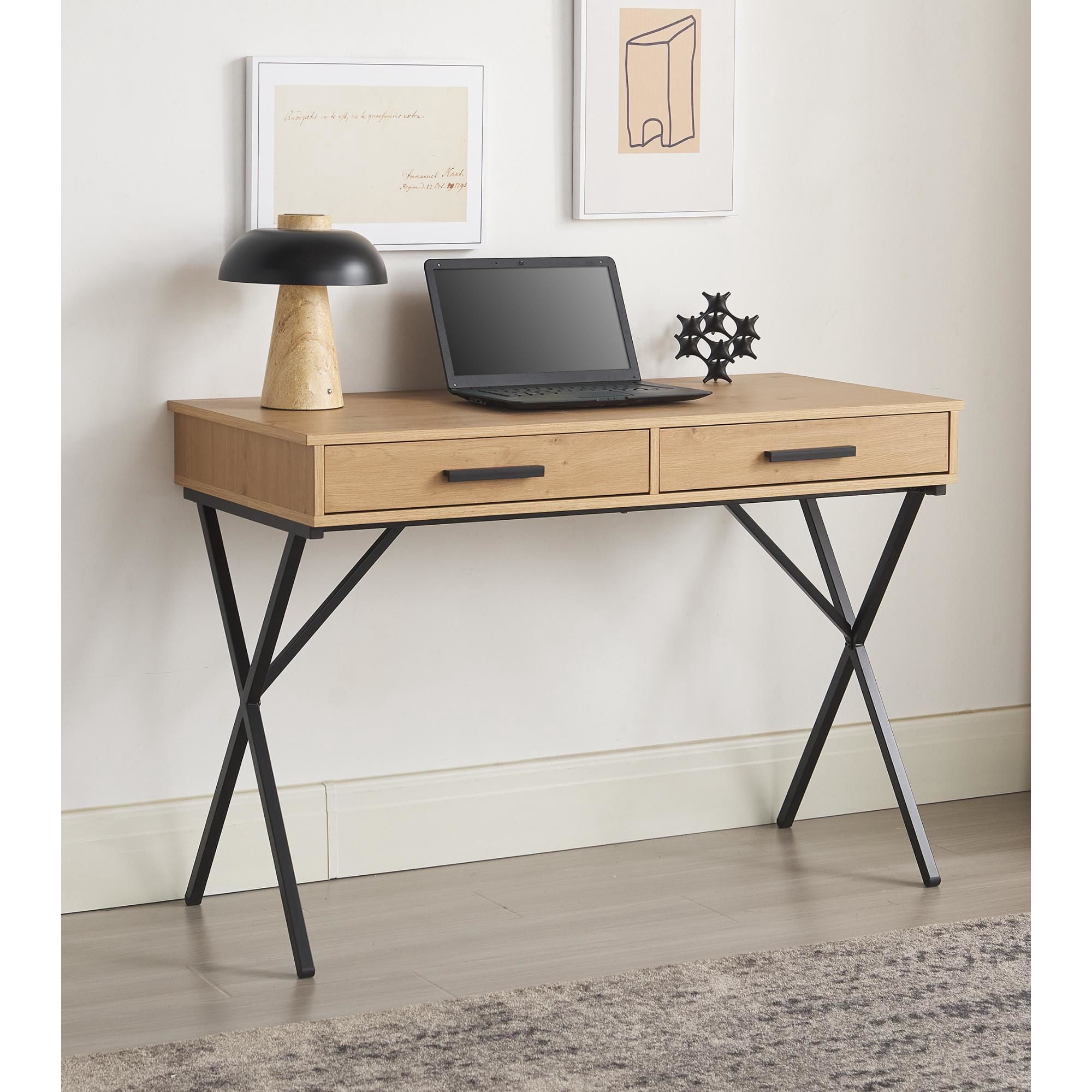 Mainstays - Escritorio Industrial 2 Cajones 109Cm