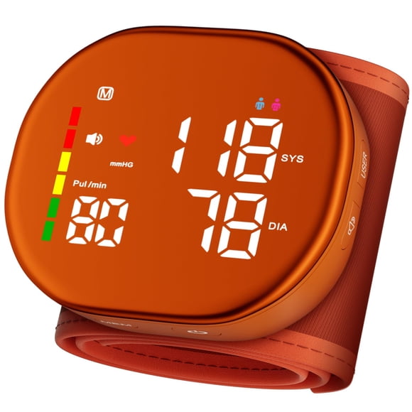 Monitor de Presión Arterial de Muñeca Double Love con Pantalla LED Grande y Memoria para Dos Usuarios