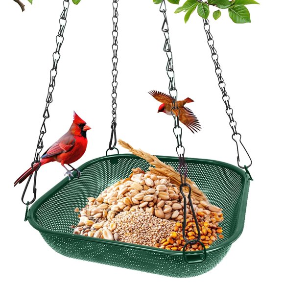 Comedero colgante para aves VIHSIPR verde cuadrado de 28 cm