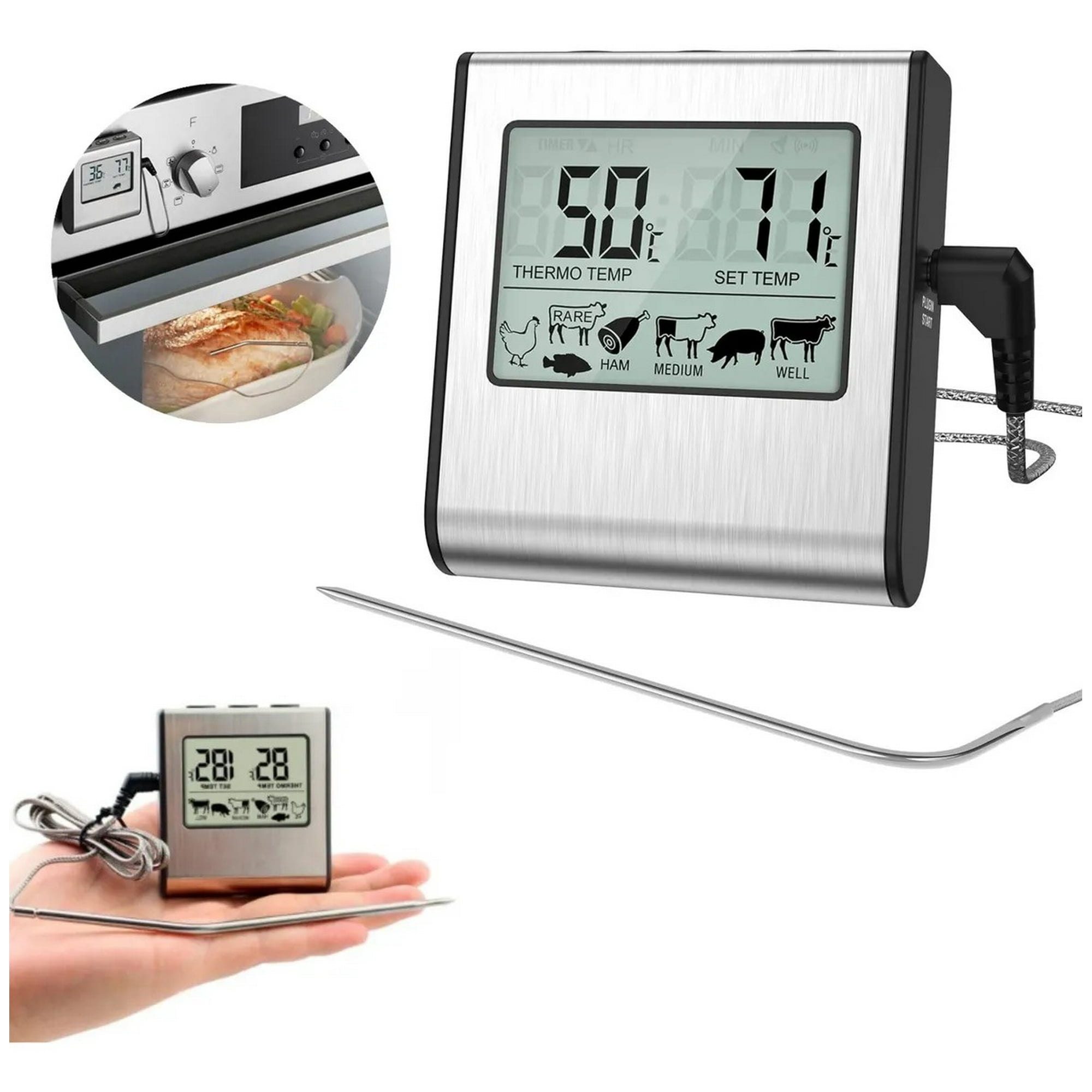 Genérica - Cocina Termometro Para Horno Digital Con Sonda 0 A 300°c