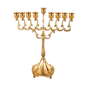 Bothyi - Portavelas De 9 Ramas Candelabro Hanukkah Menorah Para Decoración De Boda Aureate