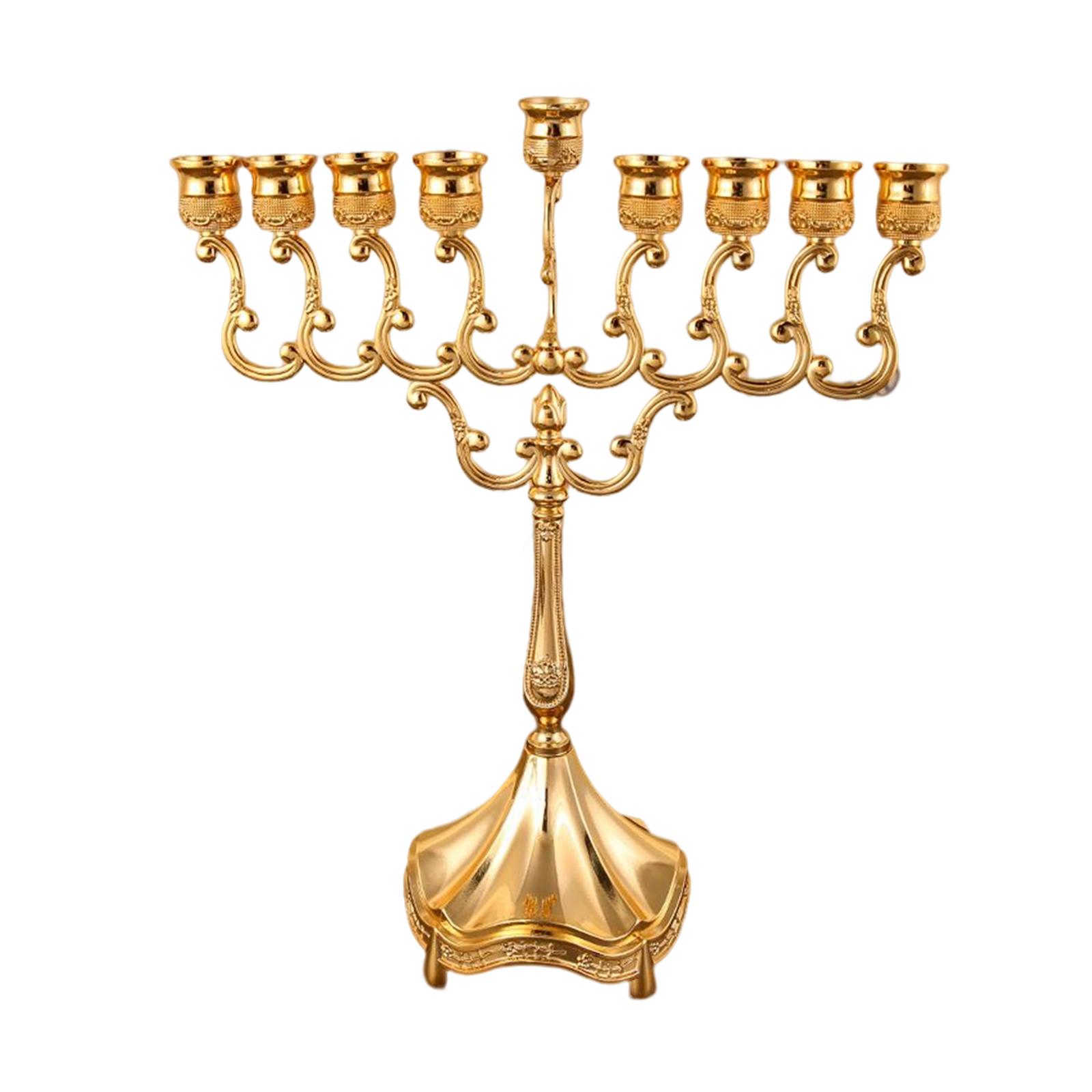 Bothyi - Portavelas De 9 Ramas Candelabro Hanukkah Menorah Para Decoración De Boda Aureate