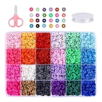 Magideal - Juego De Cajas De Piezas De Cerámica De 24 Rejillas De 6Mm, Regalo Artesanal Diy, Utilizado Para Pulseras, Collares, Pendientes, Colgantes,