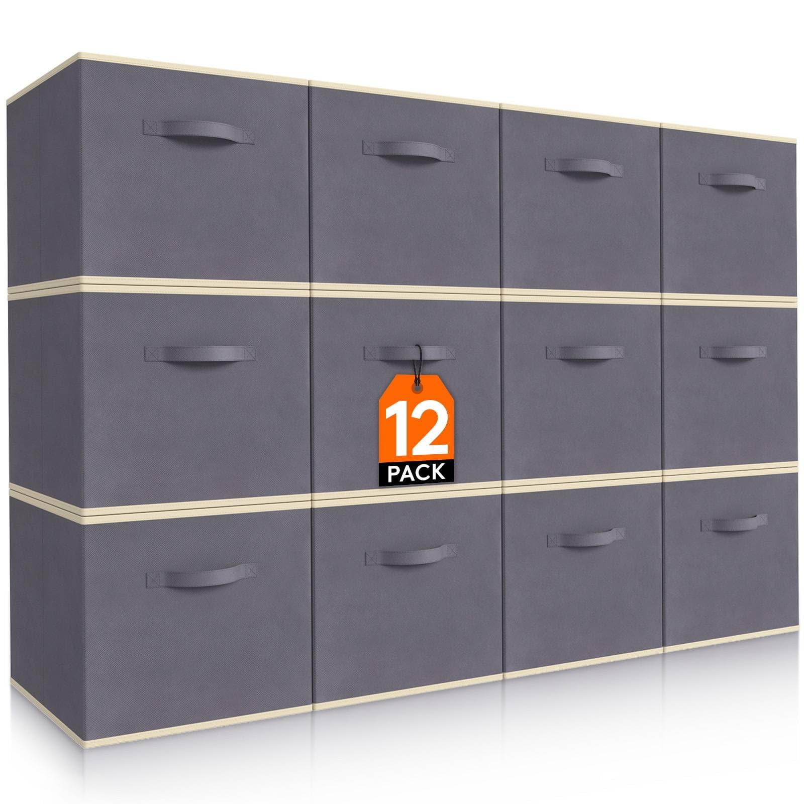 Cubos De Almacenamiento Lifewit, 12 Paquetes De 28 X 28 X 28 Cm, Tela Gris
